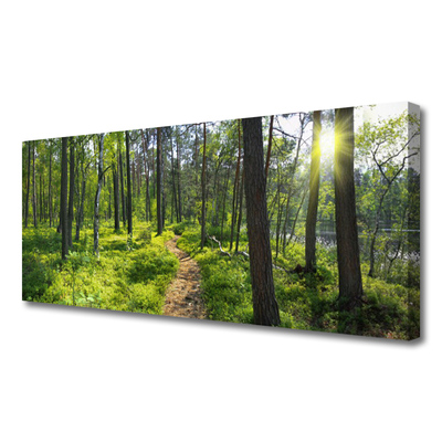 Canvas Wall art Forest nature brown green