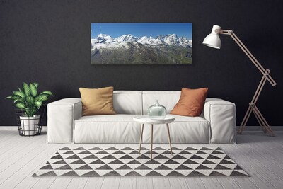 Canvas Wall art Mountains landscape white grey