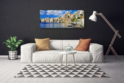 Canvas Wall art City sea architecture brown blue