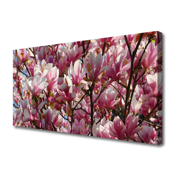 Canvas Wall art Branches flowers floral brown pink