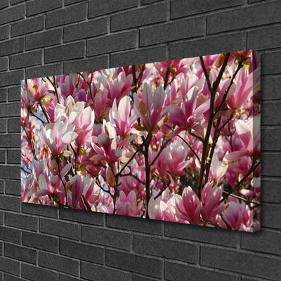 Canvas Wall art Branches flowers floral brown pink