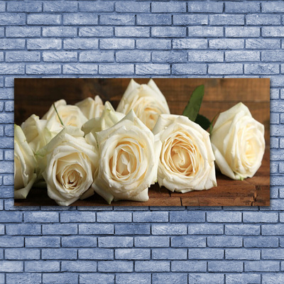 Canvas Wall art Roses floral white