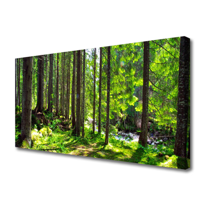 Canvas Wall art Forest nature brown green