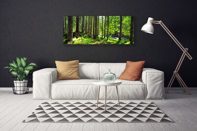 Canvas Wall art Forest nature brown green