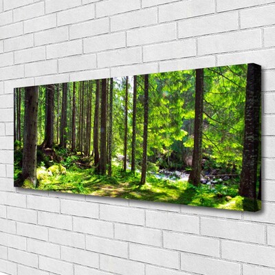 Canvas Wall art Forest nature brown green