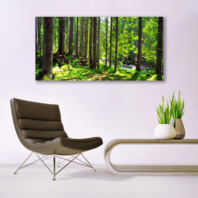 Canvas Wall art Forest nature brown green