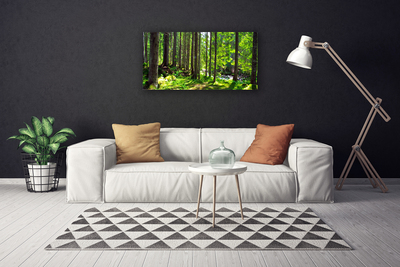 Canvas Wall art Forest nature brown green