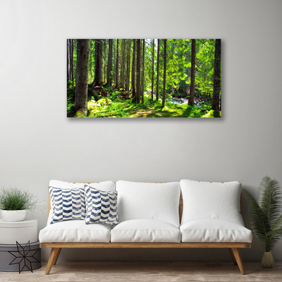 Canvas Wall art Forest nature brown green