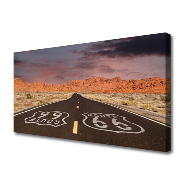 Canvas Wall art Road landscape black white