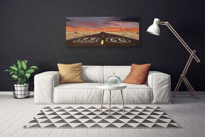 Canvas Wall art Road landscape black white