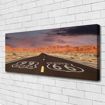 Canvas Wall art Road landscape black white