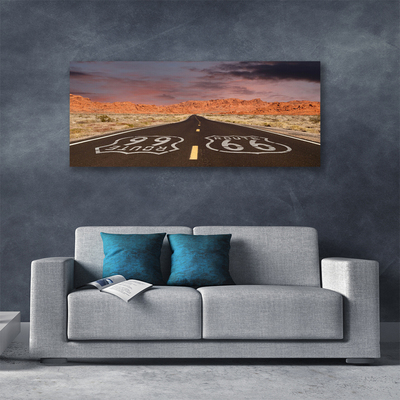 Canvas Wall art Road landscape black white