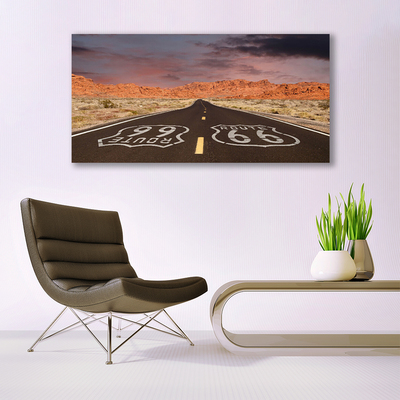 Canvas Wall art Road landscape black white