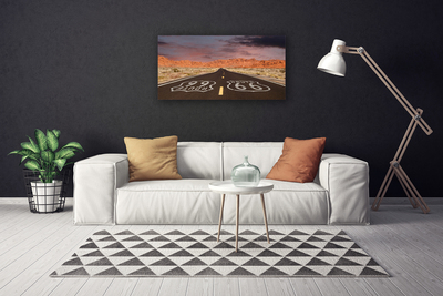 Canvas Wall art Road landscape black white