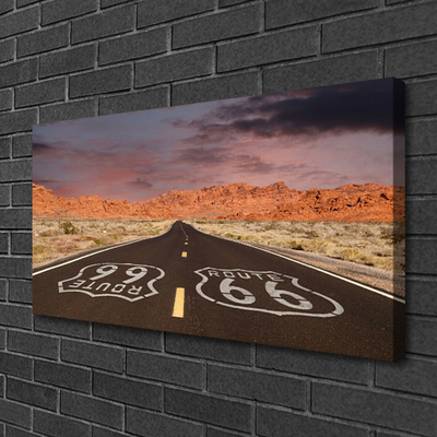 Canvas Wall art Road landscape black white