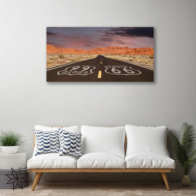 Canvas Wall art Road landscape black white