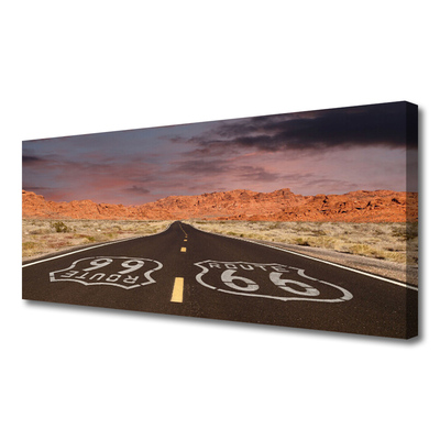 Canvas Wall art Road landscape black white