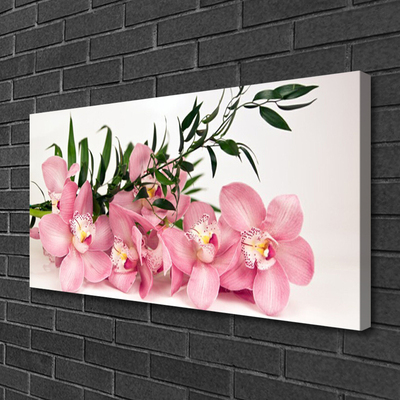 Canvas Wall art Petals floral pink green