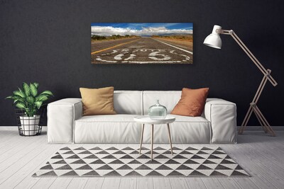 Canvas Wall art Road landscape grey white