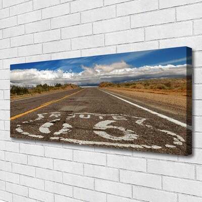 Canvas Wall art Road landscape grey white