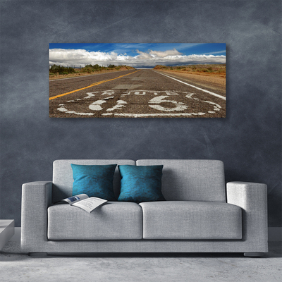 Canvas Wall art Road landscape grey white