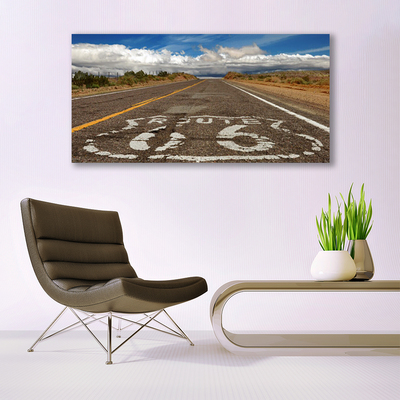 Canvas Wall art Road landscape grey white