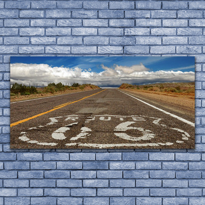 Canvas Wall art Road landscape grey white