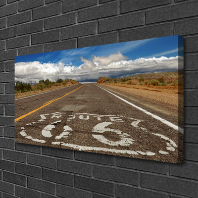 Canvas Wall art Road landscape grey white