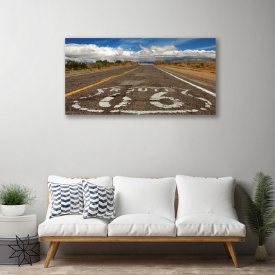 Canvas Wall art Road landscape grey white