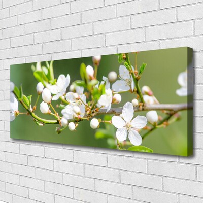 Canvas Wall art Branches flowers floral green white