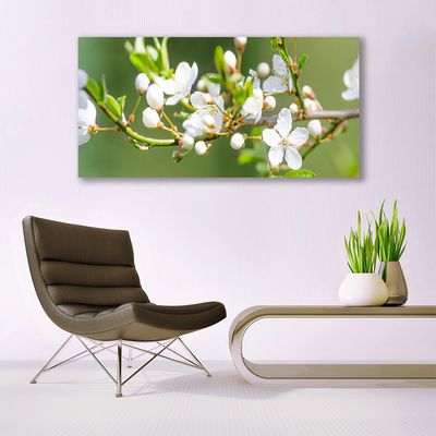 Canvas Wall art Branches flowers floral green white