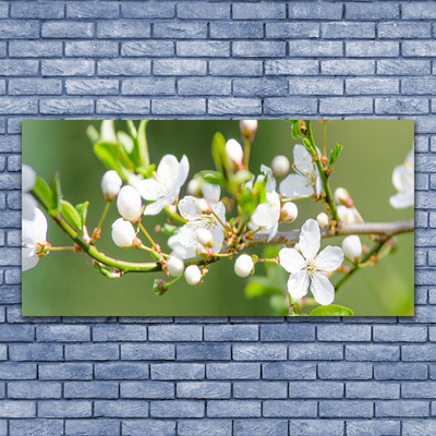 Canvas Wall art Branches flowers floral green white