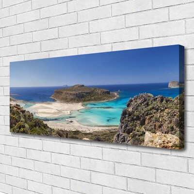 Canvas Wall art Beach sea landscape brown blue