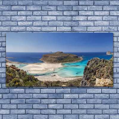 Canvas Wall art Beach sea landscape brown blue