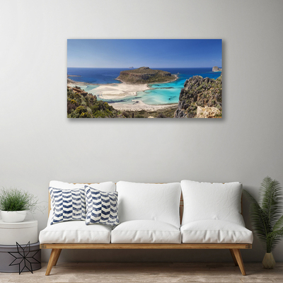 Canvas Wall art Beach sea landscape brown blue