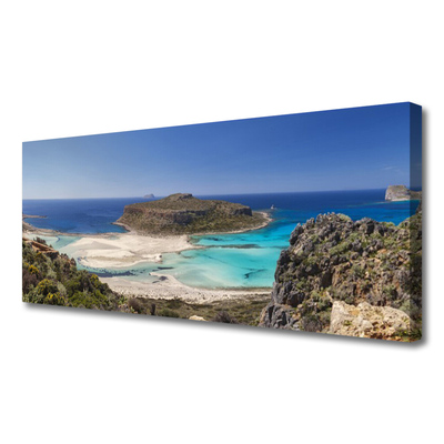 Canvas Wall art Beach sea landscape brown blue