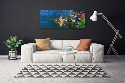 Canvas Wall art City sea landscape blue yellow grey white