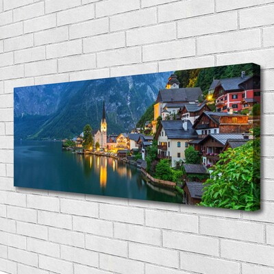 Canvas Wall art City sea landscape blue yellow grey white