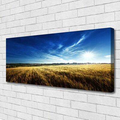 Canvas Wall art Field sky nature yellow blue white