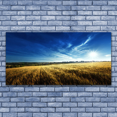 Canvas Wall art Field sky nature yellow blue white