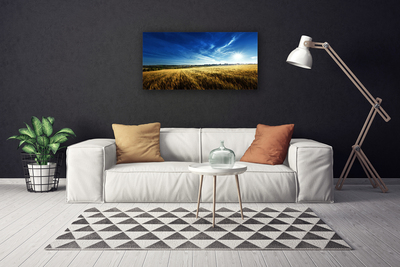 Canvas Wall art Field sky nature yellow blue white