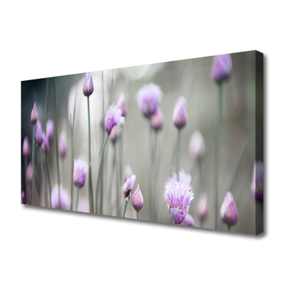 Canvas Wall art Flowers floral pink grey