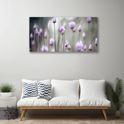 Canvas Wall art Flowers floral pink grey