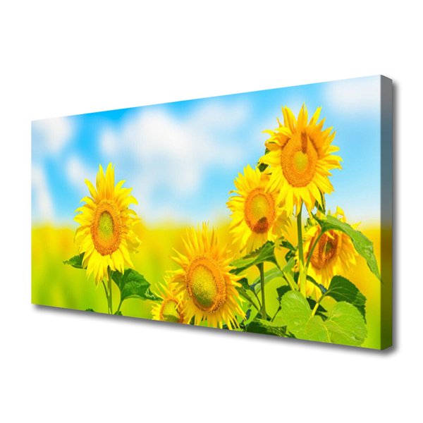 Canvas Wall art Sunflowers floral yellow