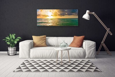 Canvas Wall art Sun sea landscape yellow green