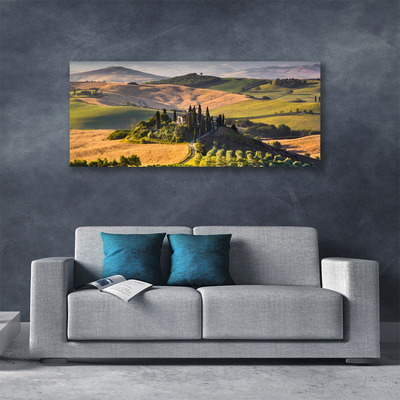 Canvas Wall art Acker mountains landscape green brown