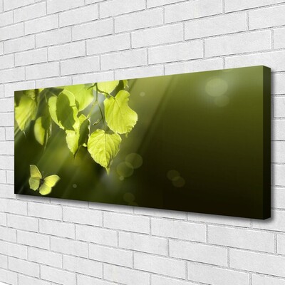 Canvas Wall art Butterfly leaves nature green