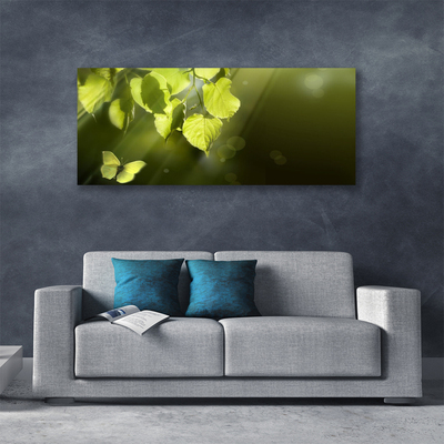 Canvas Wall art Butterfly leaves nature green