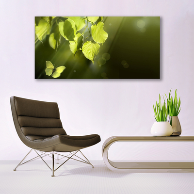 Canvas Wall art Butterfly leaves nature green