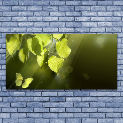 Canvas Wall art Butterfly leaves nature green